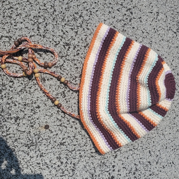 ZARA Multicolor Crochet Bucket Hat Size Small - Picture 6 of 6